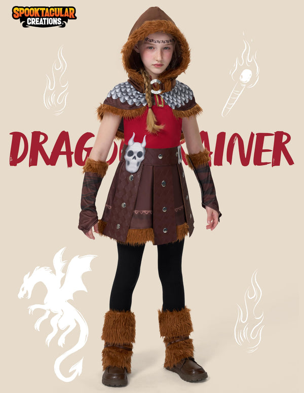 Halloween Child Girl Viking Dragon Trainer Costume