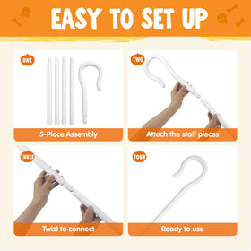 Halloween Shepherd Staff, Shepherd's Crooked Walking Cane Accessory