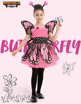 Kids Butterfly Costume with Wings Headband