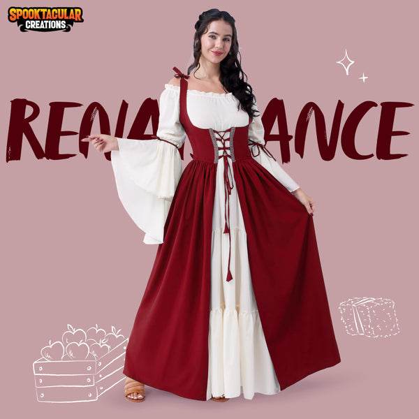 Burgundy Halloween Renaissance Costume Women