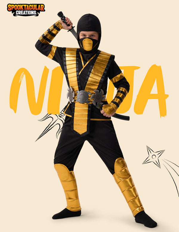 Golden Ninja Costume Set for Kids