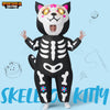 Adults Skeleton Cat Halloween Inflatable Costumes with LED Eyes