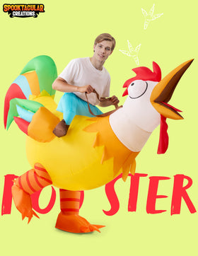 Ride on Rooster Inflatable Costume Adult