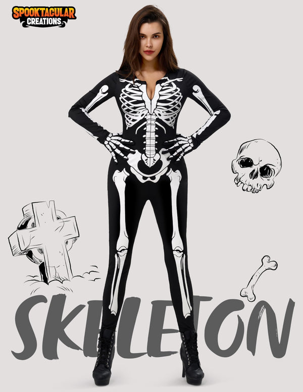 Women Double-Sided Skeleton Costume