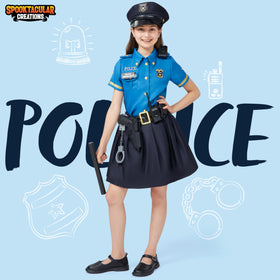 Halloween Police Officer Costume for Girls