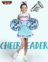 Halloween Girl Cheerleader Costume, Cheer Uniform Set-Light Blue