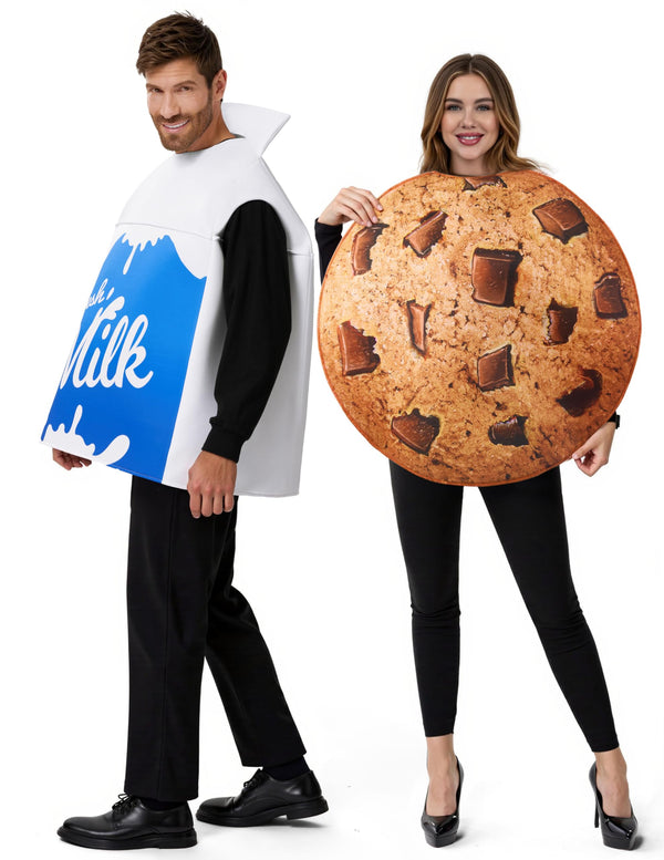 2Pcs Adult Couple Cookie & Milk Costume