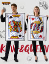 2 Pcs Adult Couple King & Queen Playing Card Costume