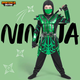 Halloween Green Ninja Costume for Kids