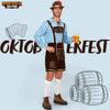 Men Lederhosen Oktoberfest Outfit Costume, Blue
