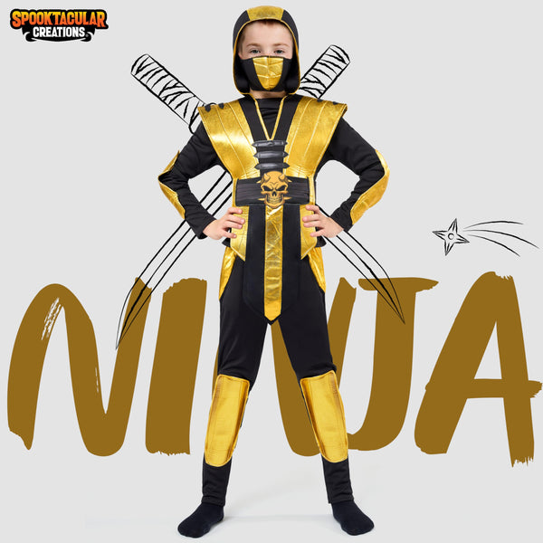 Golden Ninja Costume for Kids