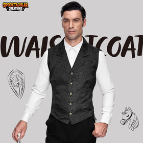 Halloween Victorian Steampunk Gothic Suit Vest for Men