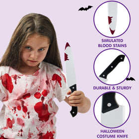 Halloween Fake Knife Costume Props, Simulated Plastic toy knife weapon