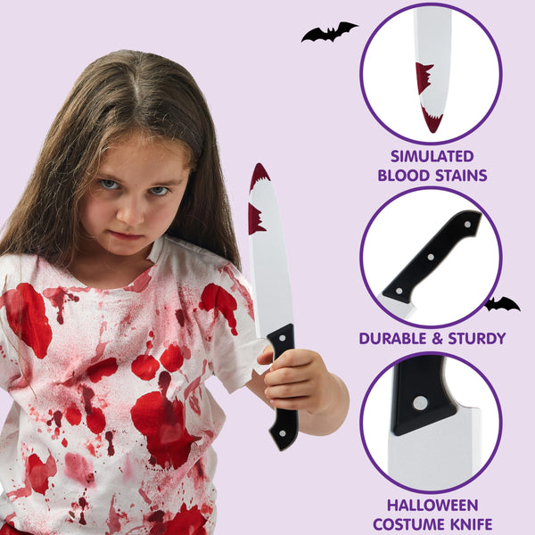 Halloween Fake Knife Costume Props, Simulated Plastic toy knife weapon