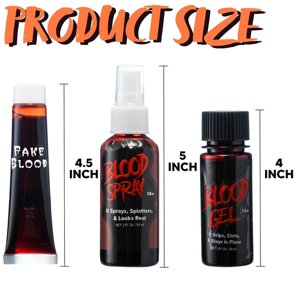 3 Packs Halloween Fake Blood Set, Halloween Blood Gel | Spooktacular ...