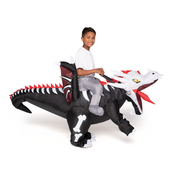 Ride-on Cool Skeleton Dragon Infltable Costume