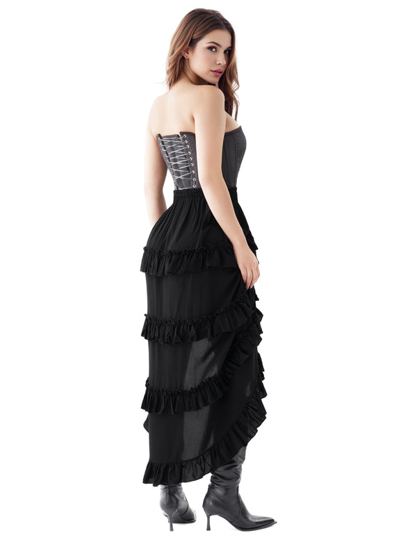 Women Steampunk Mullet Skirt Costume