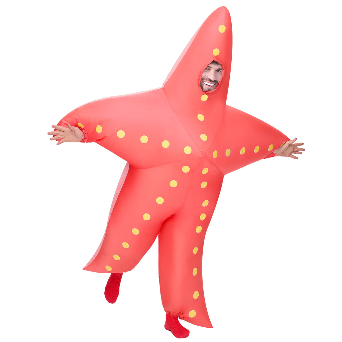 Adults Inflatable Costume, Starfish Full Body Blow-up Costume, Pink Sea ...