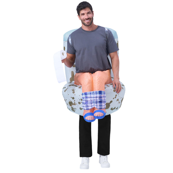 Adults Inflatable Costumes, Sitting on a Toilet Inflatable Costume