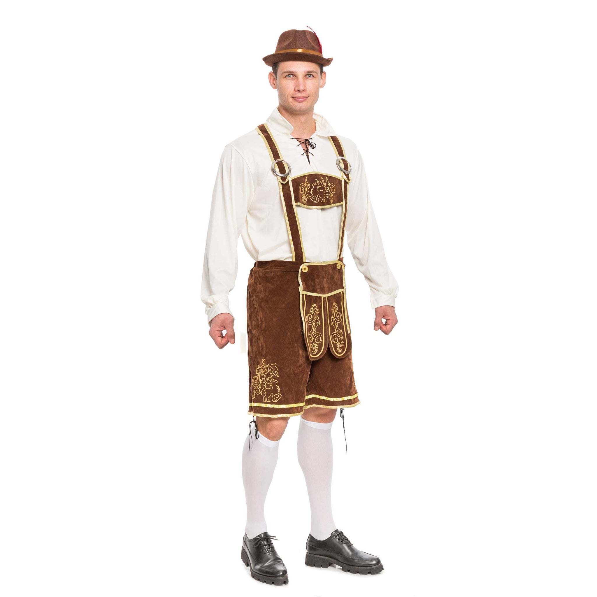 Men's German Bavarian Oktoberfest Costume Set, Beer Costume Hat for Adults Halloween and Beer Festival Men's German Bavarian Oktoberfest Costume Set, Beer Costume Hat for Adults Halloween and Beer Festival
