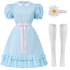 Blue Puff Sleeve Creepy Doll Dress for Women