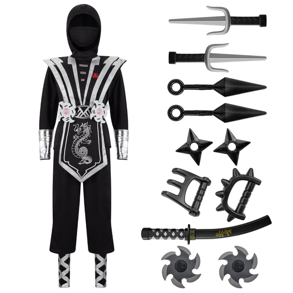 Silver Ninja Costume Set - Child