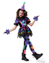 Dark Colorful Twisted Clown Jester Costume for Kids