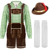 Men Lederhosen Oktoberfest Outfit Costume, Green
