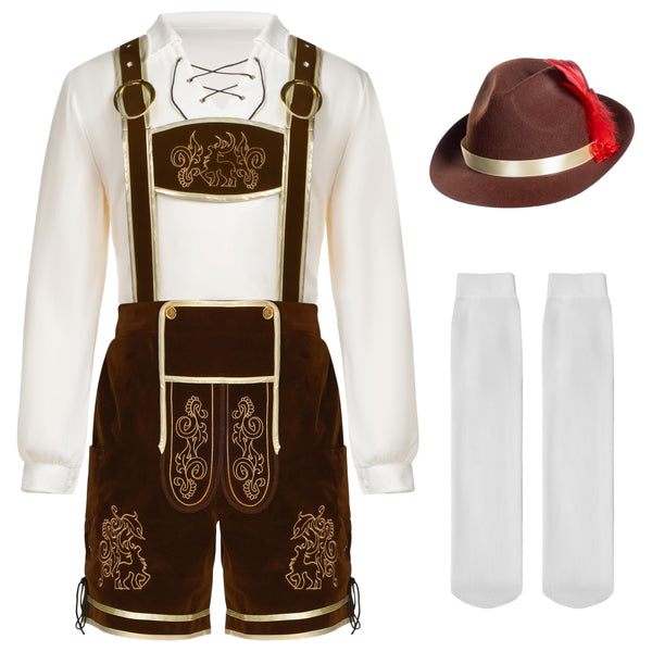 Men’s German Bavarian Oktoberfest Costume Set - Dark Brown