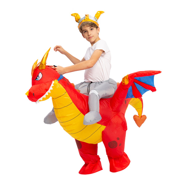 Inflatable Ride-On Fire Dragon Costume - Child