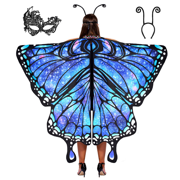 Halloween Butterfly Wings Costume for Women-Starry Blue