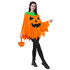 Halloween Pumpkin Poncho Costume Set for Women