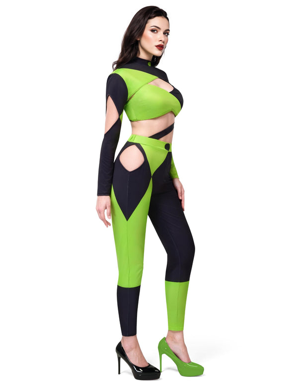 Black Green Villain Halloween Costumes for Women