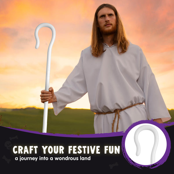 Halloween Shepherd Staff, Shepherd's Crooked Walking Cane Accessory