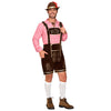 Men Lederhosen Oktoberfest Outfit Costume, Red