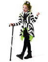 Horror Black and White Vertical Striped Costume for Girls