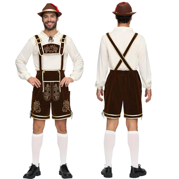 Men’s German Bavarian Oktoberfest Costume Set - Dark Brown