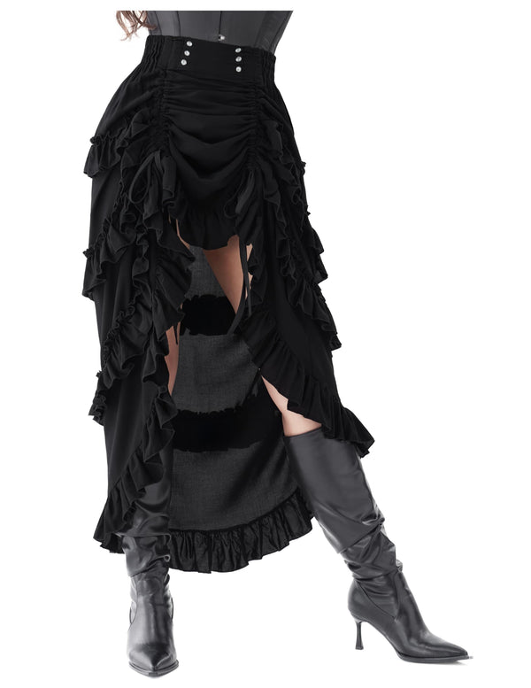 Women Steampunk Mullet Skirt Costume