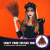 Halloween Witch Vine-Patterned Broom Brown Cane