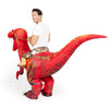 Adult Inflatable Dinosaur Costume, Riding a Raptor Red