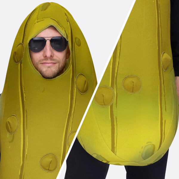 Halloween Pickle Adult Unisex Food Costume - Yellow Green