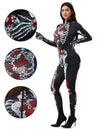 Halloween Women Floral Skeleton Jumpsuit Costume