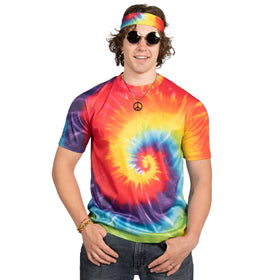 5 PCS Hippie Costume Set 60S 70S Colorful T-Shirt