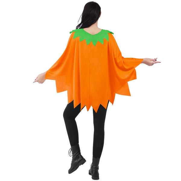 Halloween Pumpkin Poncho Costume Set for Women