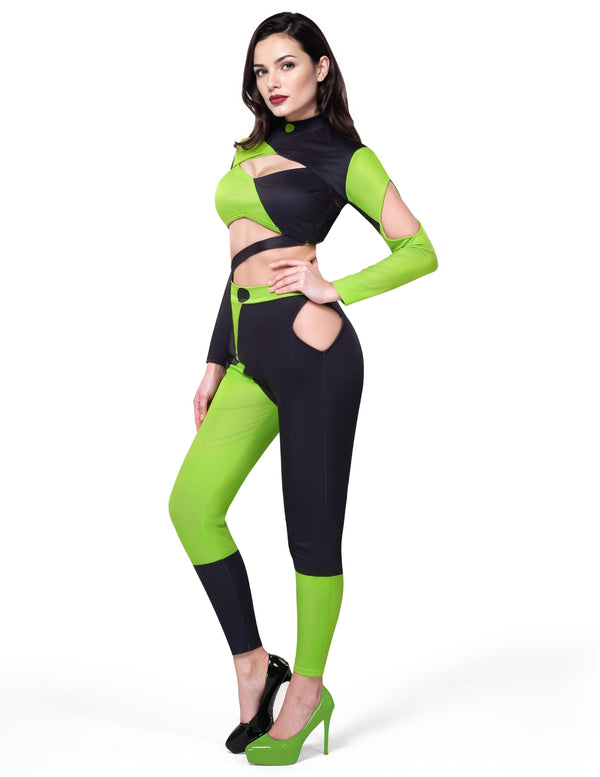 Black Green Villain Halloween Costumes for Women