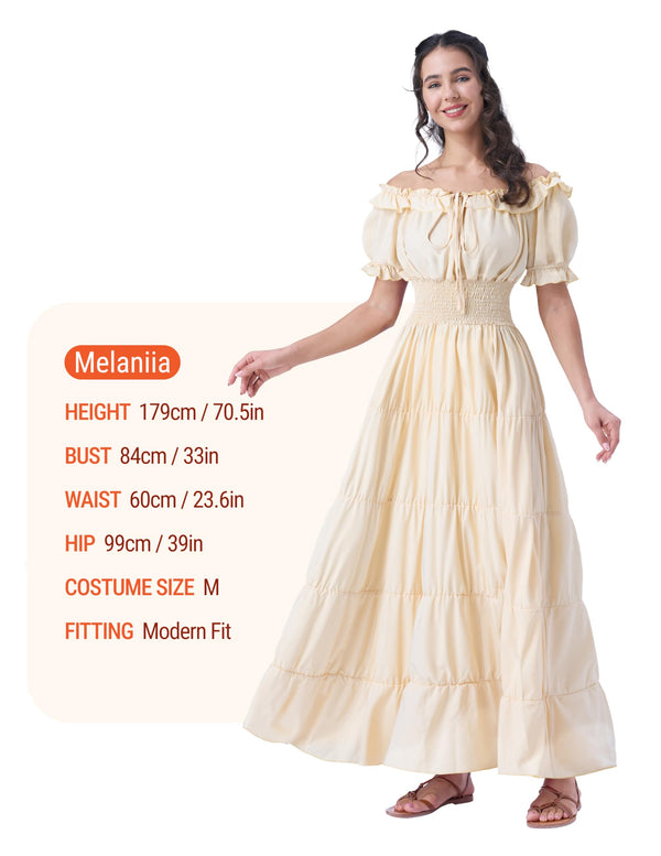 Halloween Women Renaissance Costume-Beige