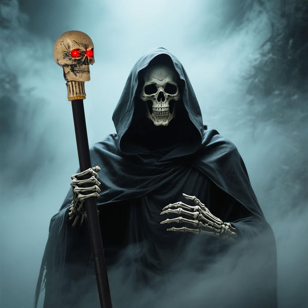 Halloween Skull Walking Cane with Light Up Eyes
