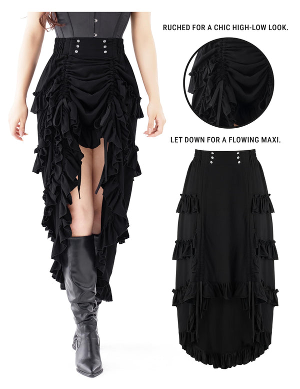 Women Steampunk Mullet Skirt Costume