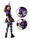 Dark Colorful Twisted Clown Jester Costume for Kids