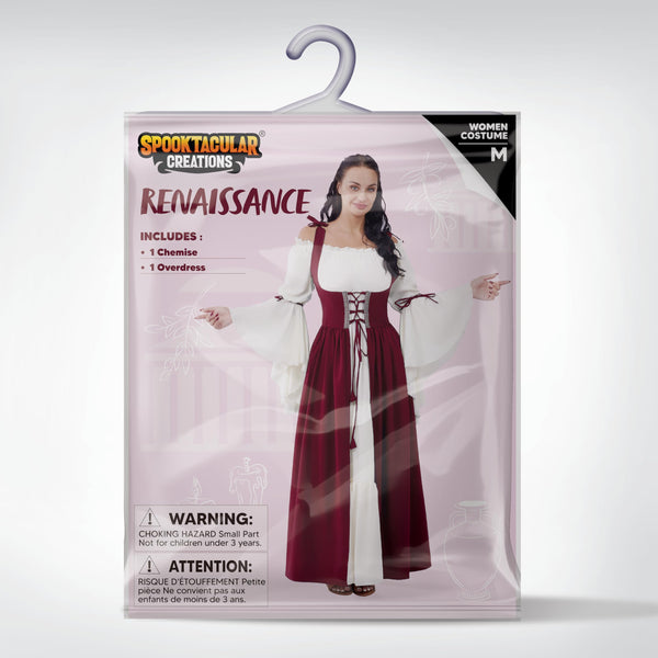 Burgundy Halloween Renaissance Costume Women